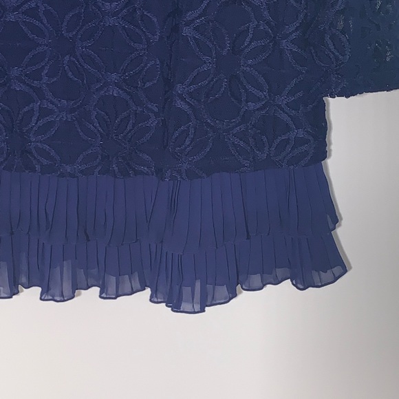 Alfani Royal Purple Lace Tulip Blouse Sz L - Picture 3 of 5